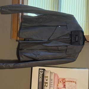 Gray leather jacket